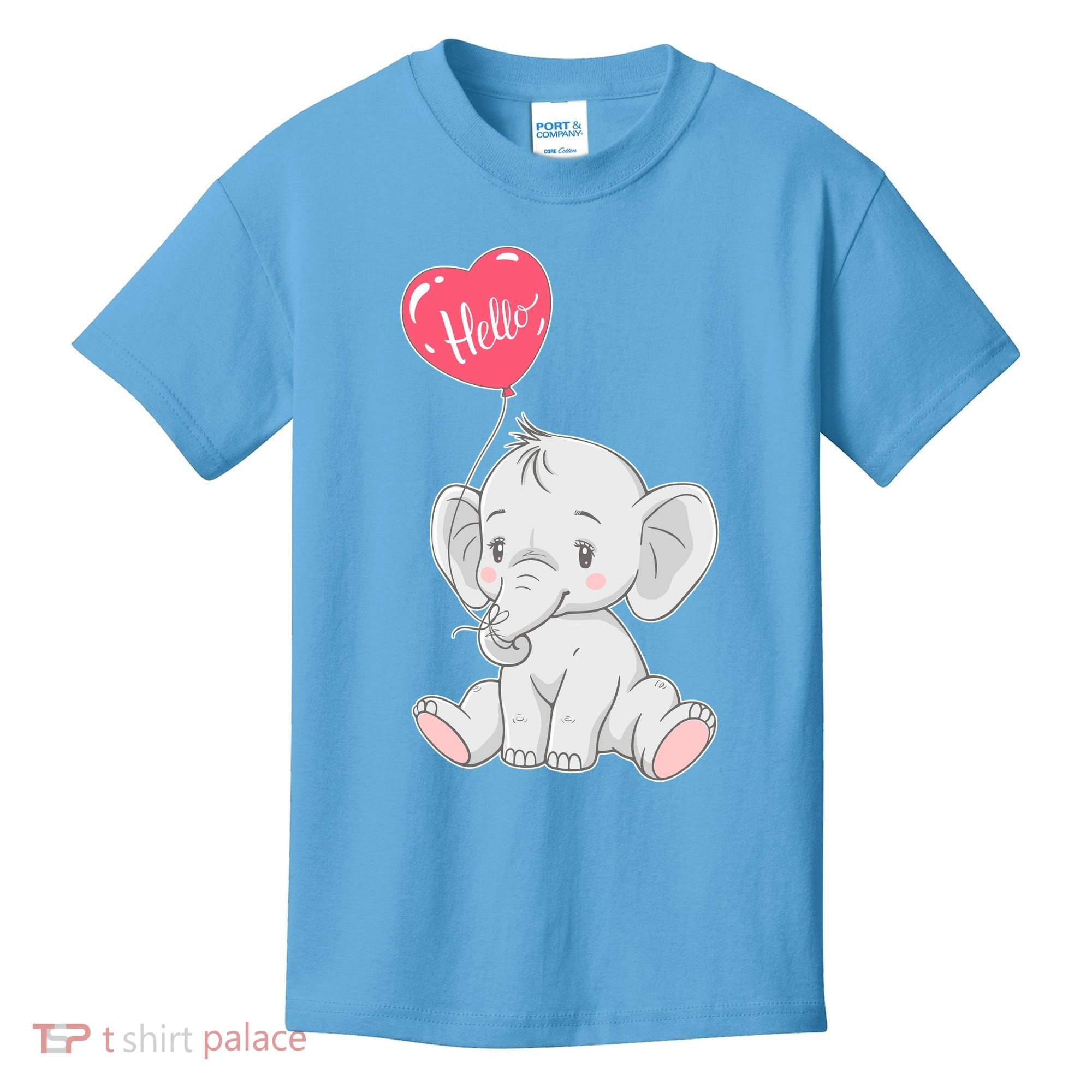 Cute Baby Elephant With Balloon Kids T-Shirt