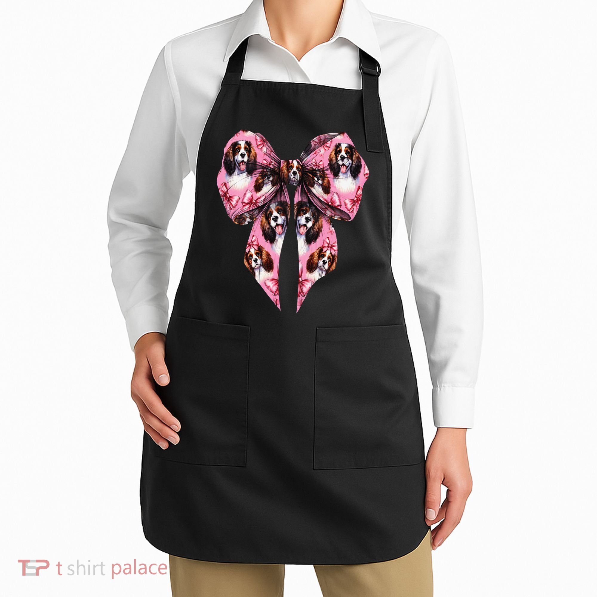 Coquette Bow English Springer Spaniel Dog Mom Girl Apron