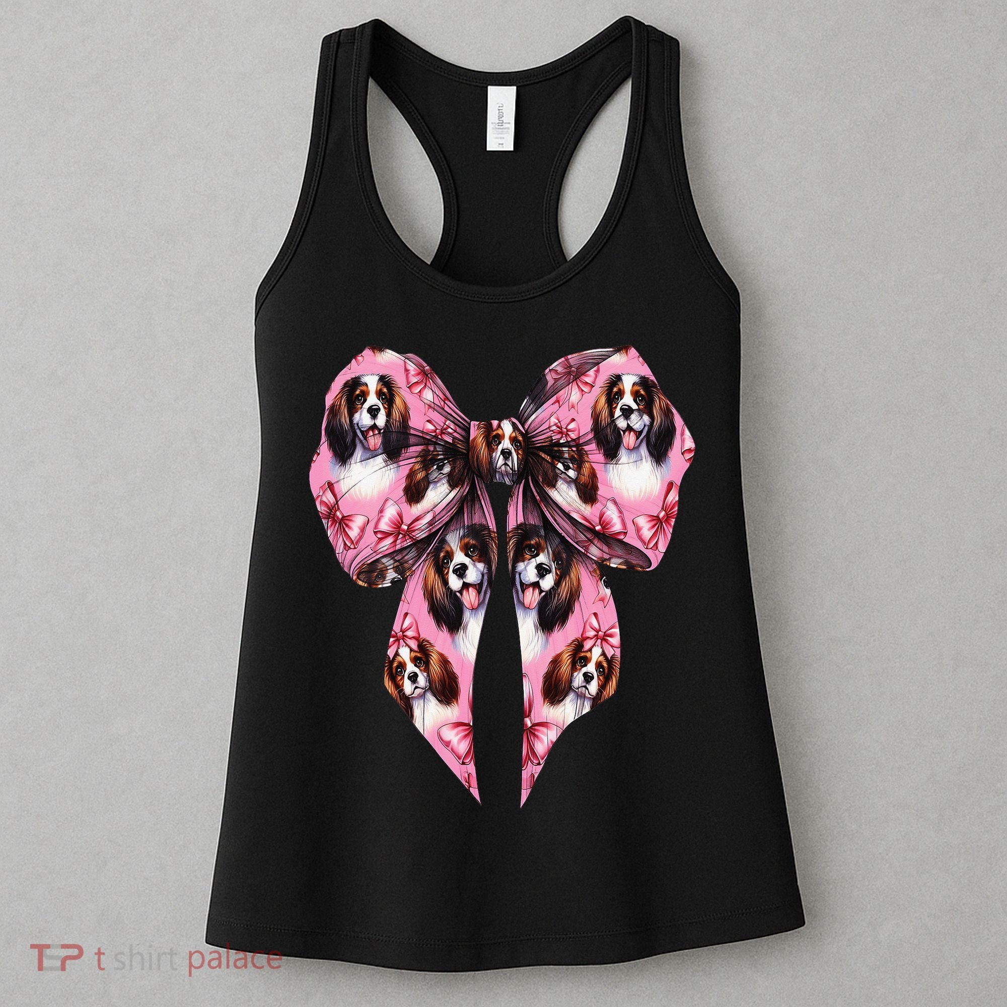 Coquette Bow English Springer Spaniel Dog Mom Girl Women's Tank Top