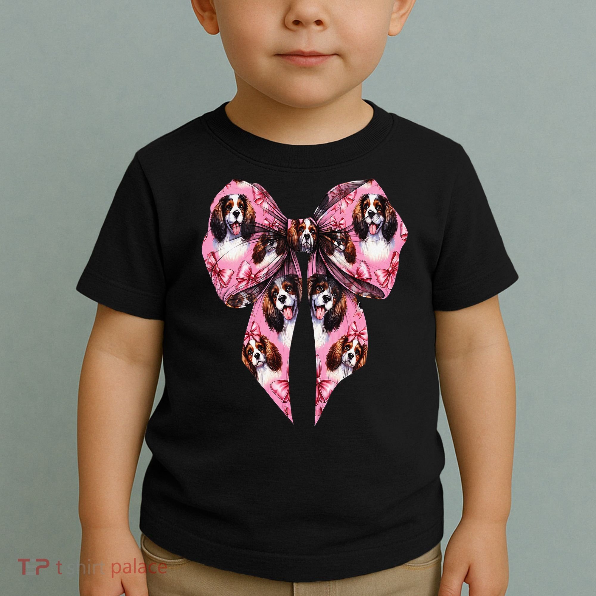 Coquette Bow English Springer Spaniel Dog Mom Girl Toddler T-Shirt