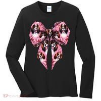 Coquette Bow English Springer Spaniel Dog Mom Girl Women's Long Sleeve Shirt thumb 0
