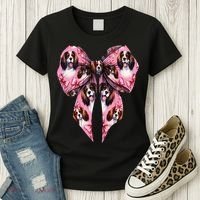 Coquette Bow English Springer Spaniel Dog Mom Girl Women's T-Shirt thumb 3
