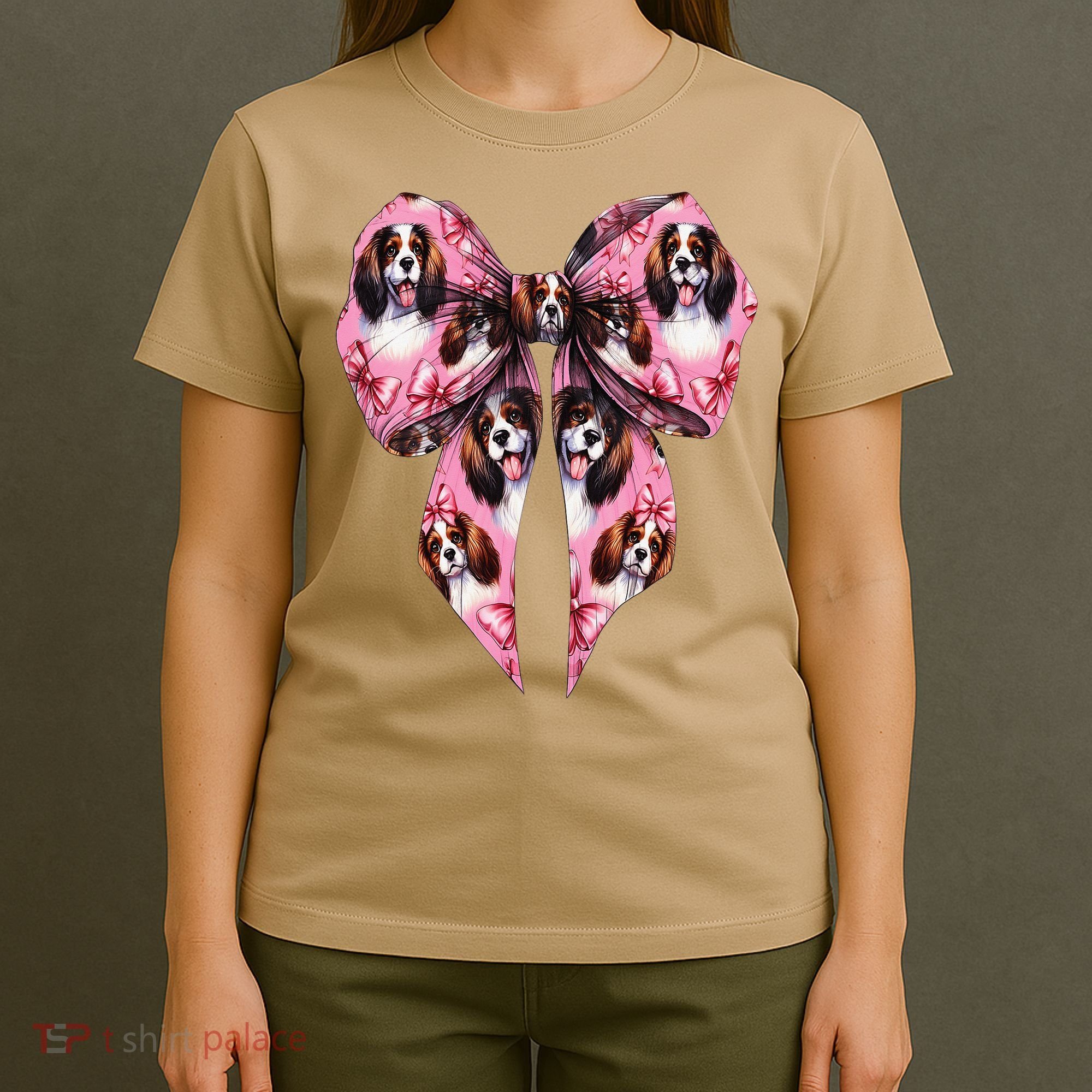 Coquette Bow English Springer Spaniel Dog Mom Girl T-Shirt