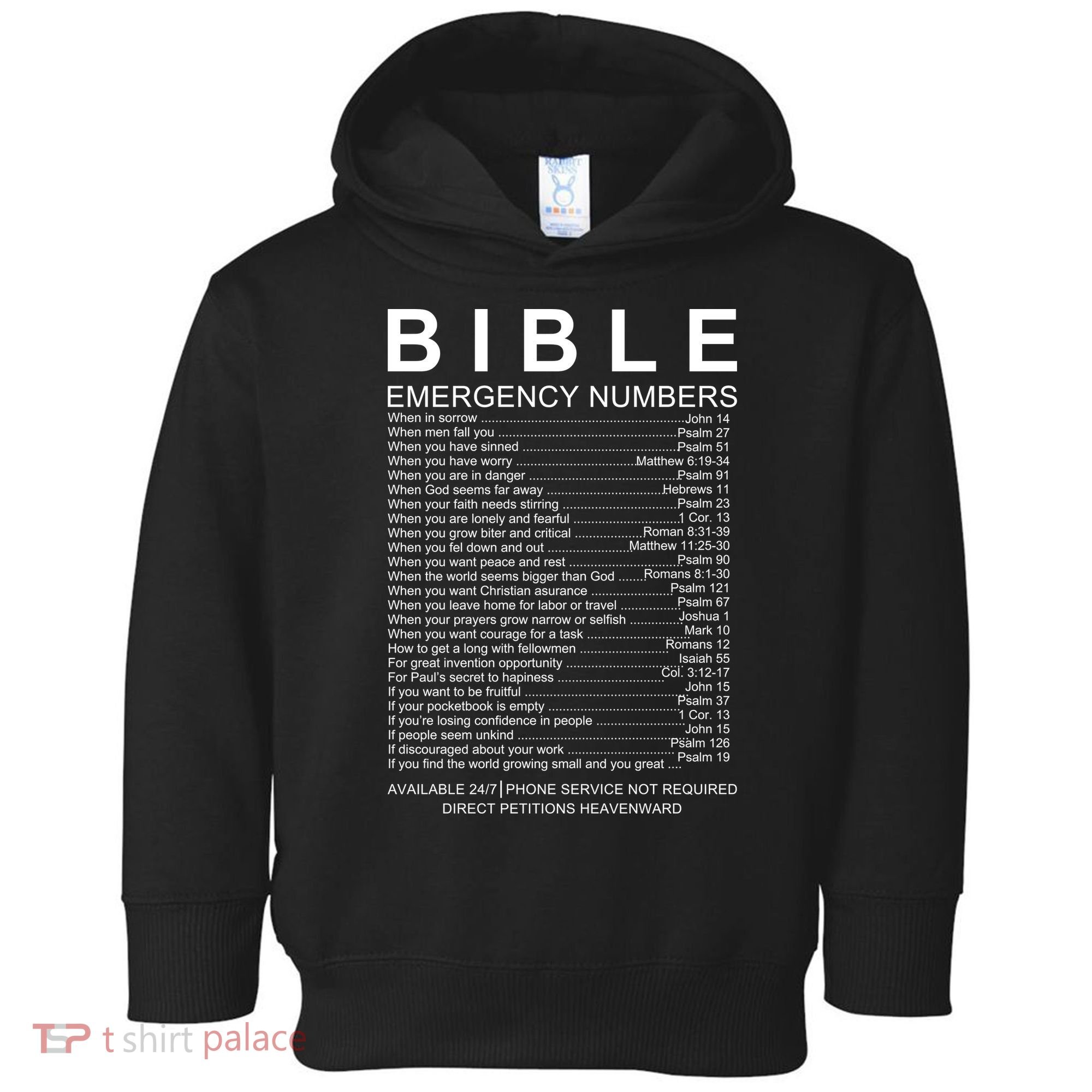 Christian Bible Emergency Numbers Toddler Hoodie