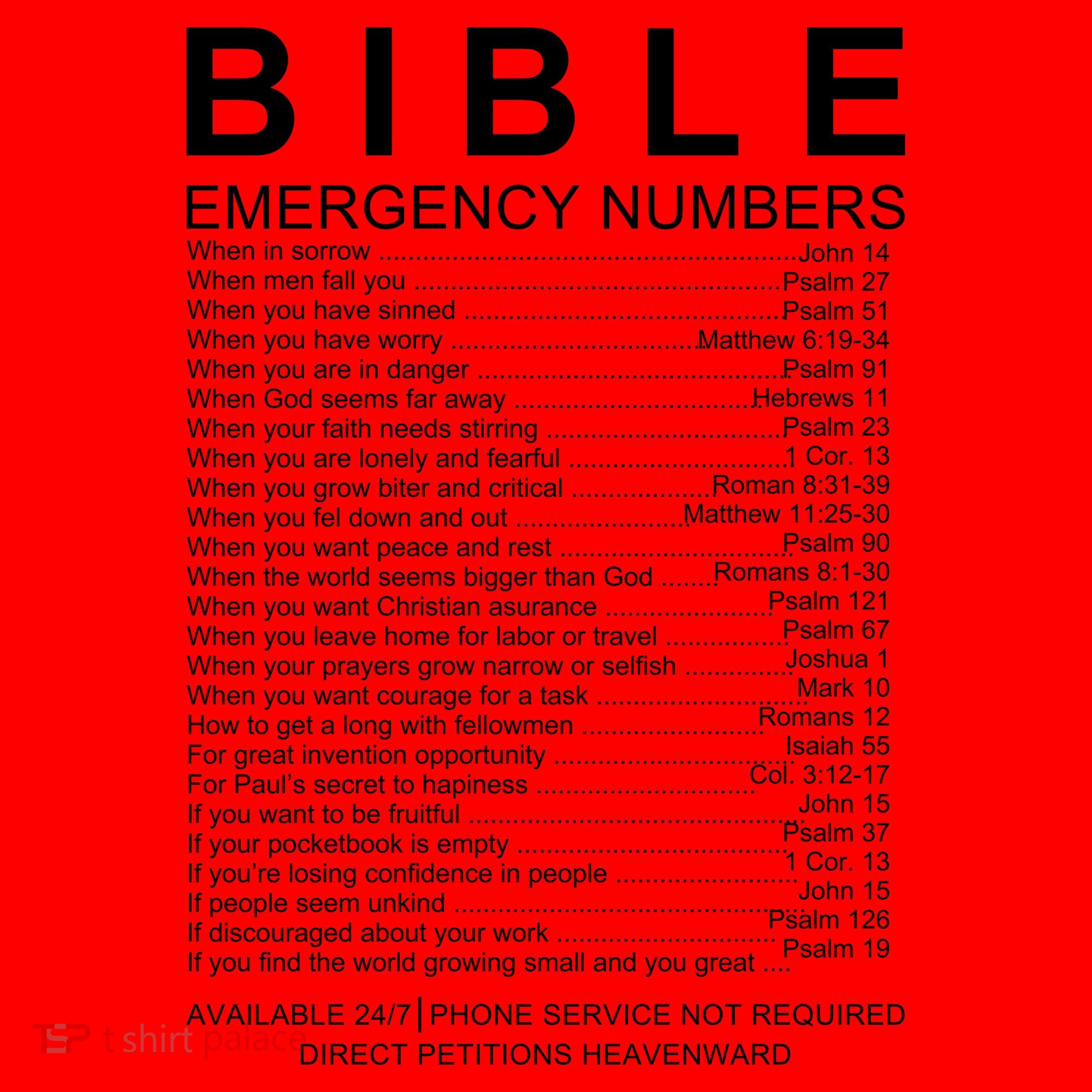 Christian Bible Emergency Numbers Santa Hat