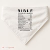 Christian Bible Emergency Numbers USA-Made Doggie Bandana thumb 0