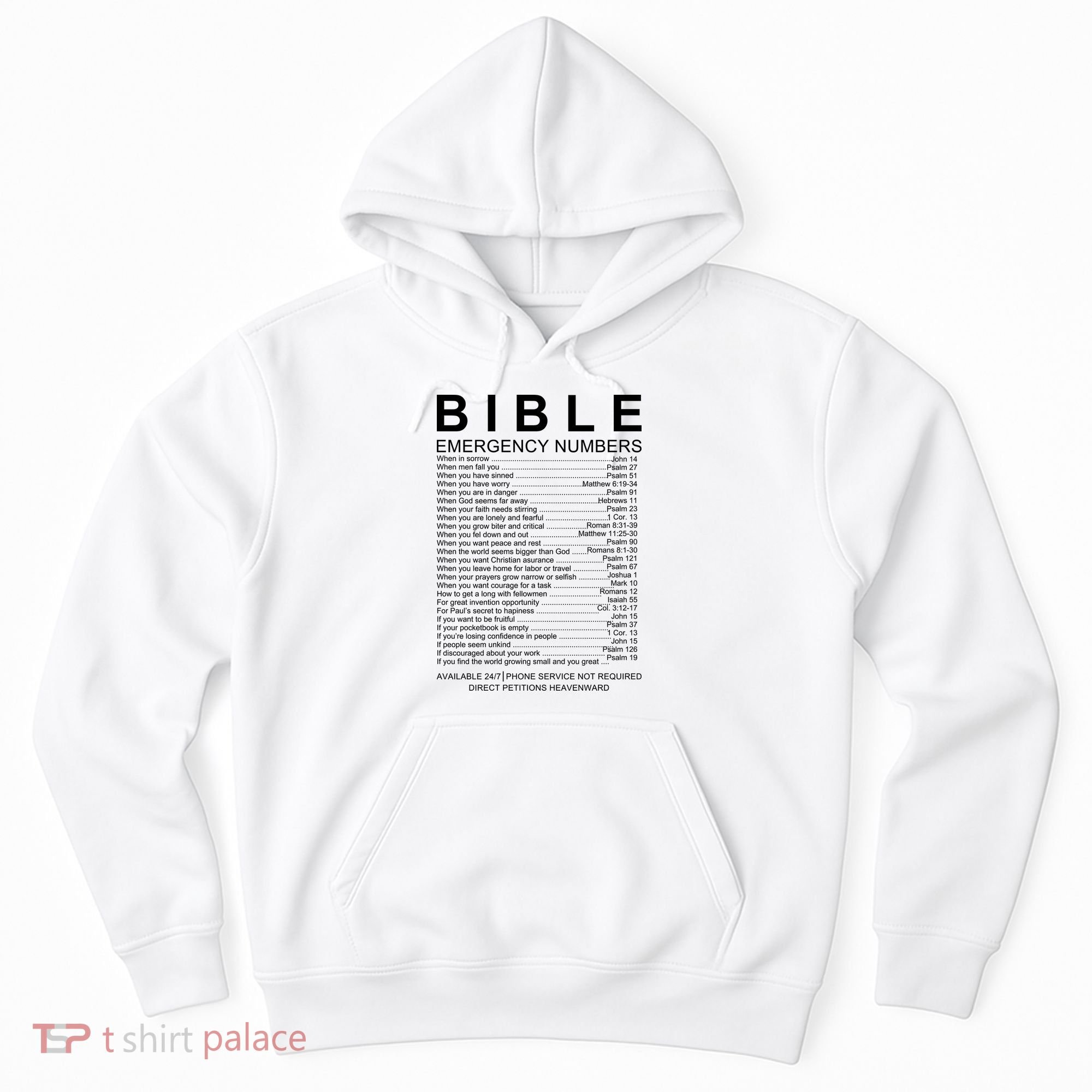 Christian Bible Emergency Numbers Hoodie