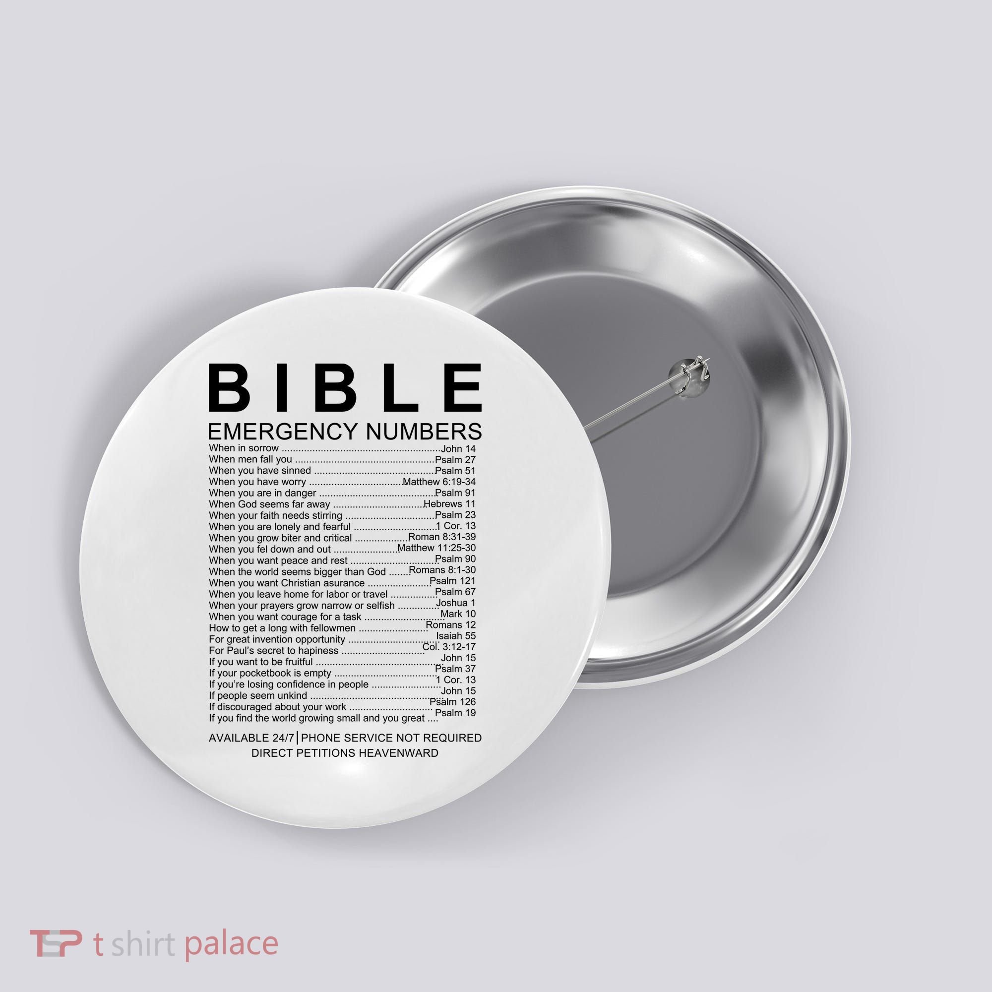 Christian Bible Emergency Numbers Button