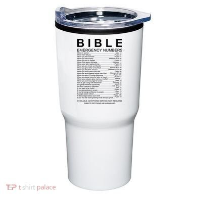 Christian Bible Emergency Numbers Tumbler