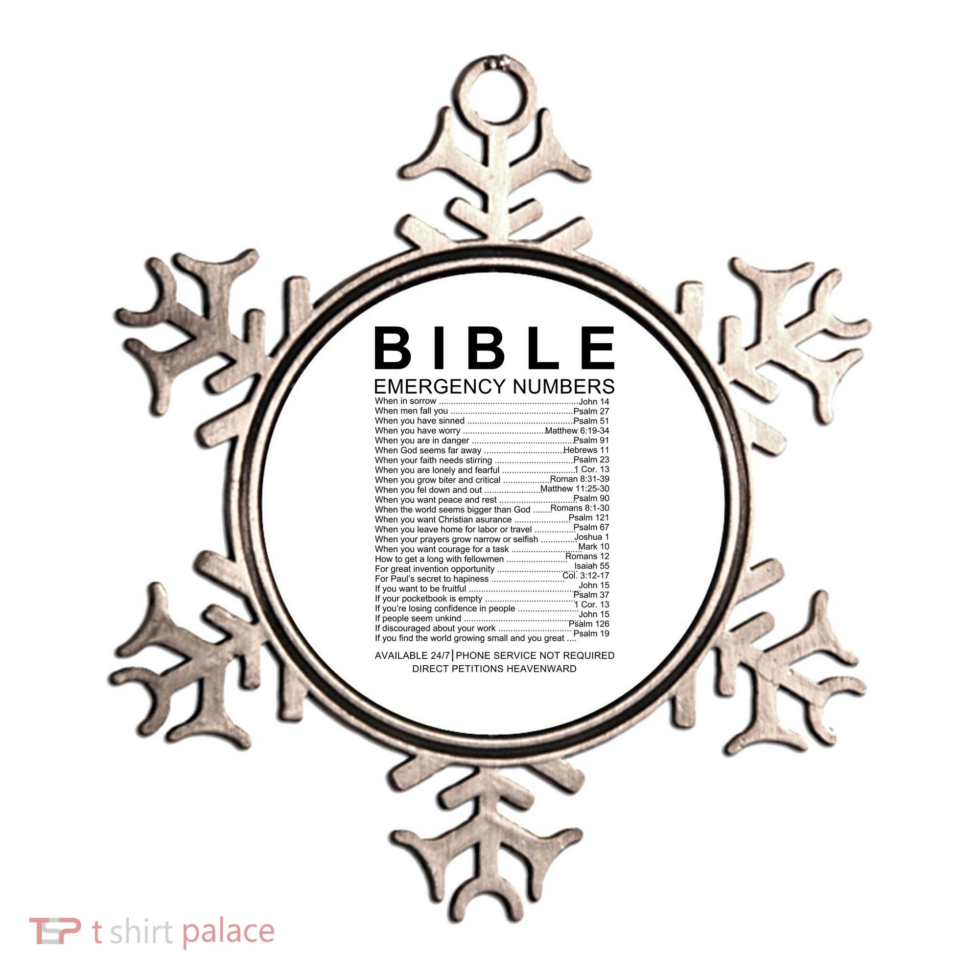 Christian Bible Emergency Numbers Ornament