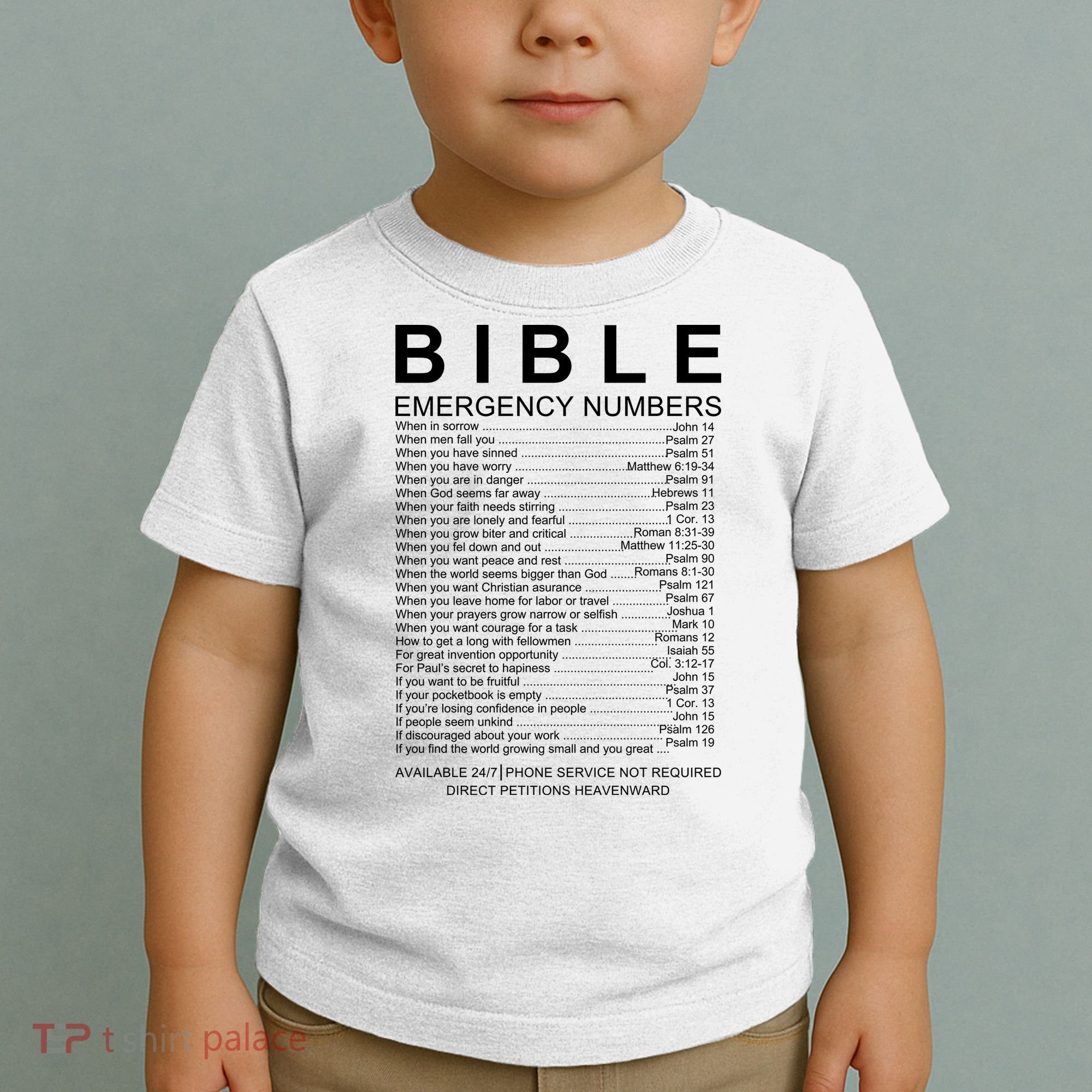 Christian Bible Emergency Numbers Toddler T-Shirt