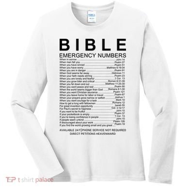 Christian Bible Emergency Numbers Women's Long Sleeve Shirt