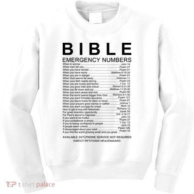 Christian Bible Emergency Numbers Kids Sweatshirt