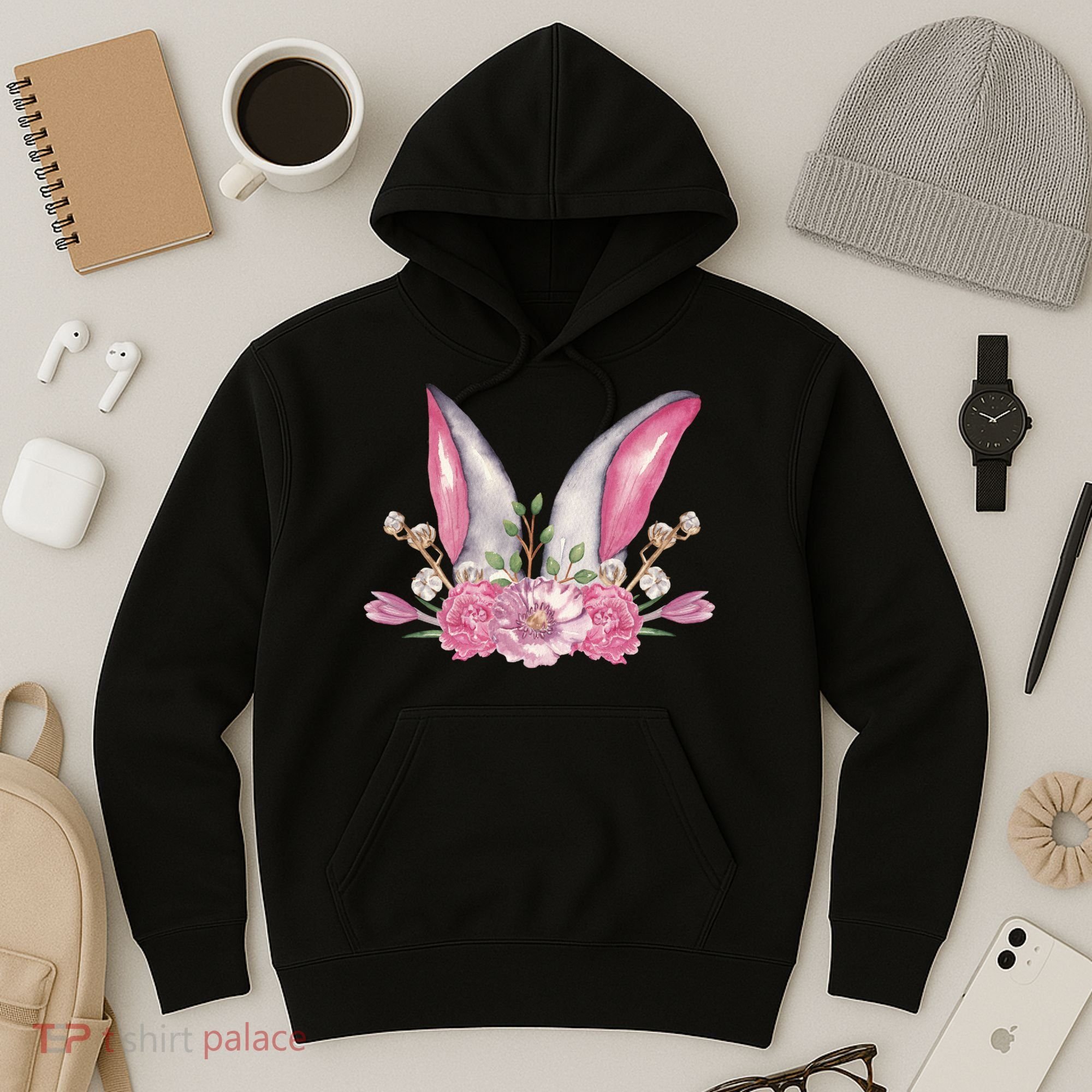 Cute Bunny Ears Easter Hoodie