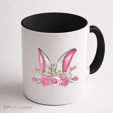 Cute Bunny Ears Easter Coffee Mug back