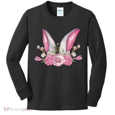 Cute Bunny Ears Easter Kids Long Sleeve Shirt
