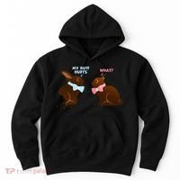 Chocolate Bunny Easter Basket Funny Teens Gift My Butt Hurts Hoodie thumb 0