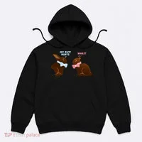 Chocolate Bunny Easter Basket Funny Teens Gift My Butt Hurts Hoodie thumb 0