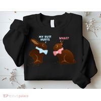 Chocolate Bunny Easter Basket Funny Teens Gift My Butt Hurts Sweatshirt thumb 2