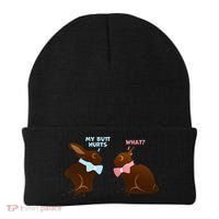 Chocolate Bunny Easter Basket Funny Teens Gift My Butt Hurts Beanie thumb 0