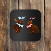 Chocolate Bunny Easter Basket Funny Teens Gift My Butt Hurts Coaster thumb 0