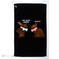 Chocolate Bunny Easter Basket Funny Teens Gift My Butt Hurts Golf Towel thumb 0