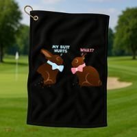 Chocolate Bunny Easter Basket Funny Teens Gift My Butt Hurts Golf Towel thumb 1
