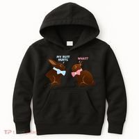 Chocolate Bunny Easter Basket Funny Teens Gift My Butt Hurts Kids Hoodie thumb 0