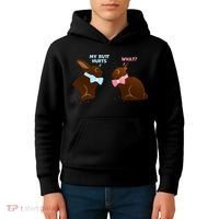 Chocolate Bunny Easter Basket Funny Teens Gift My Butt Hurts Kids Hoodie thumb 4