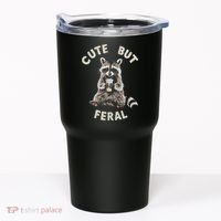 Cute But Feral Funny Sarcastic Raccoon Tumbler thumb 0