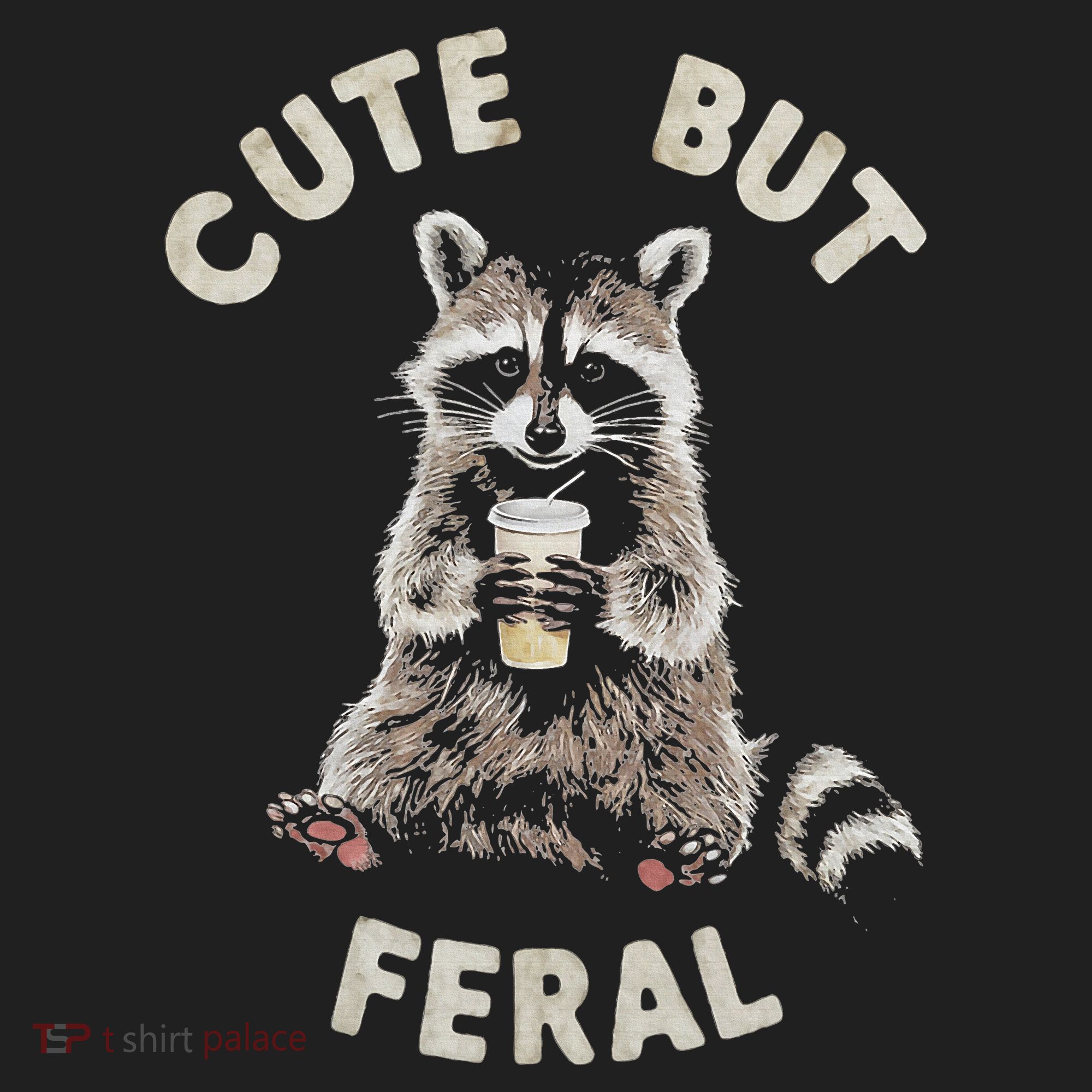 Cute But Feral Funny Sarcastic Raccoon Golf Towel