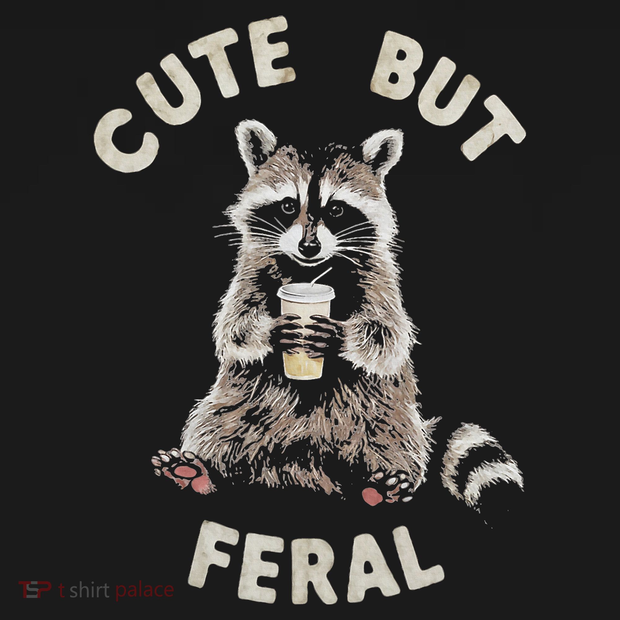 Cute But Feral Funny Sarcastic Raccoon Tote Bag