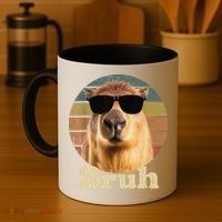 Capybara Bruh Funny Capybara Love Coffee Mug thumb 4