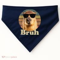Capybara Bruh Funny Capybara Love USA-Made Doggie Bandana thumb 0