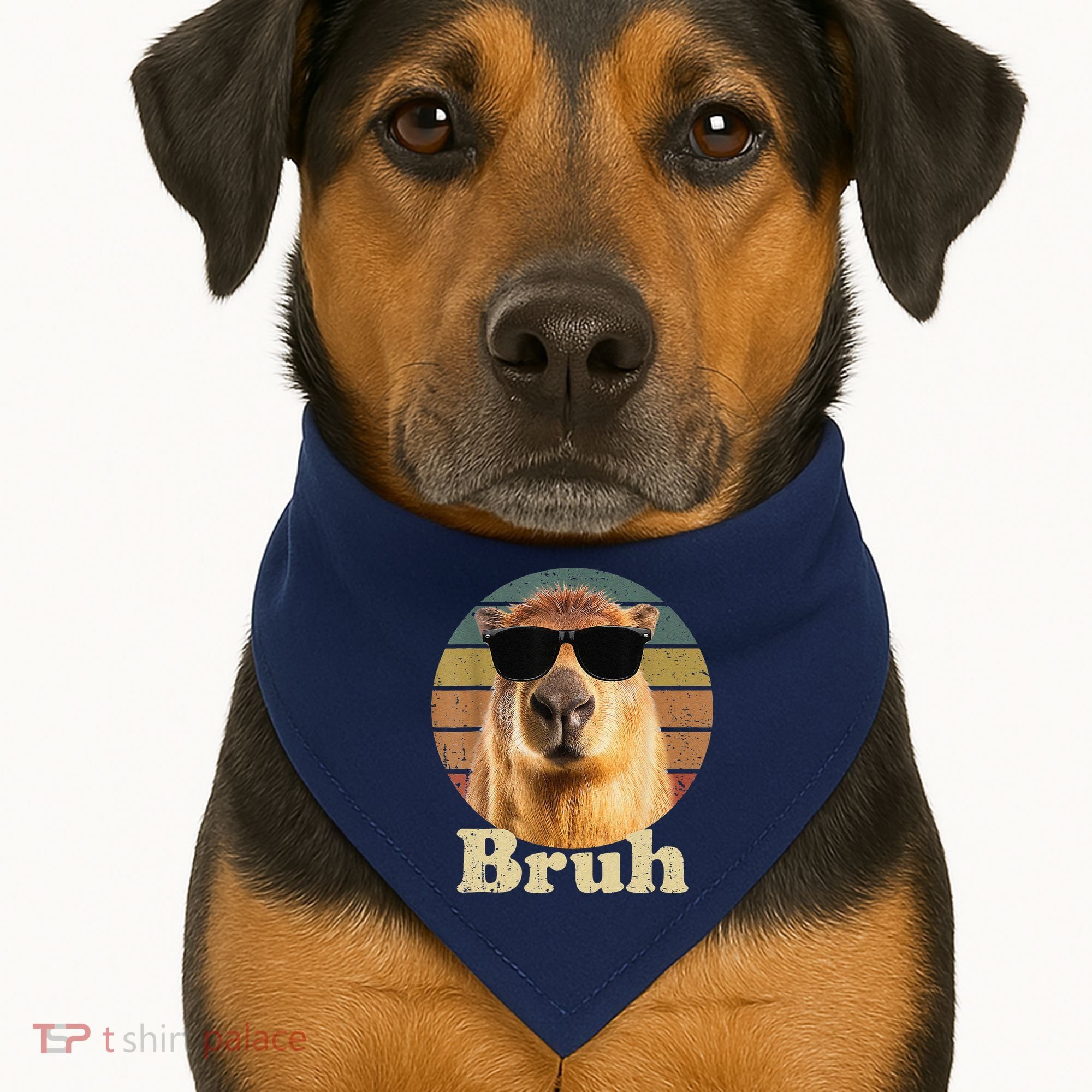 Capybara Bruh Funny Capybara Love USA-Made Doggie Bandana