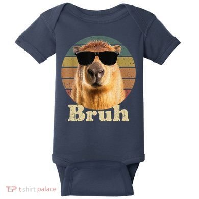 Capybara Bruh Funny Capybara Love Baby Bodysuit