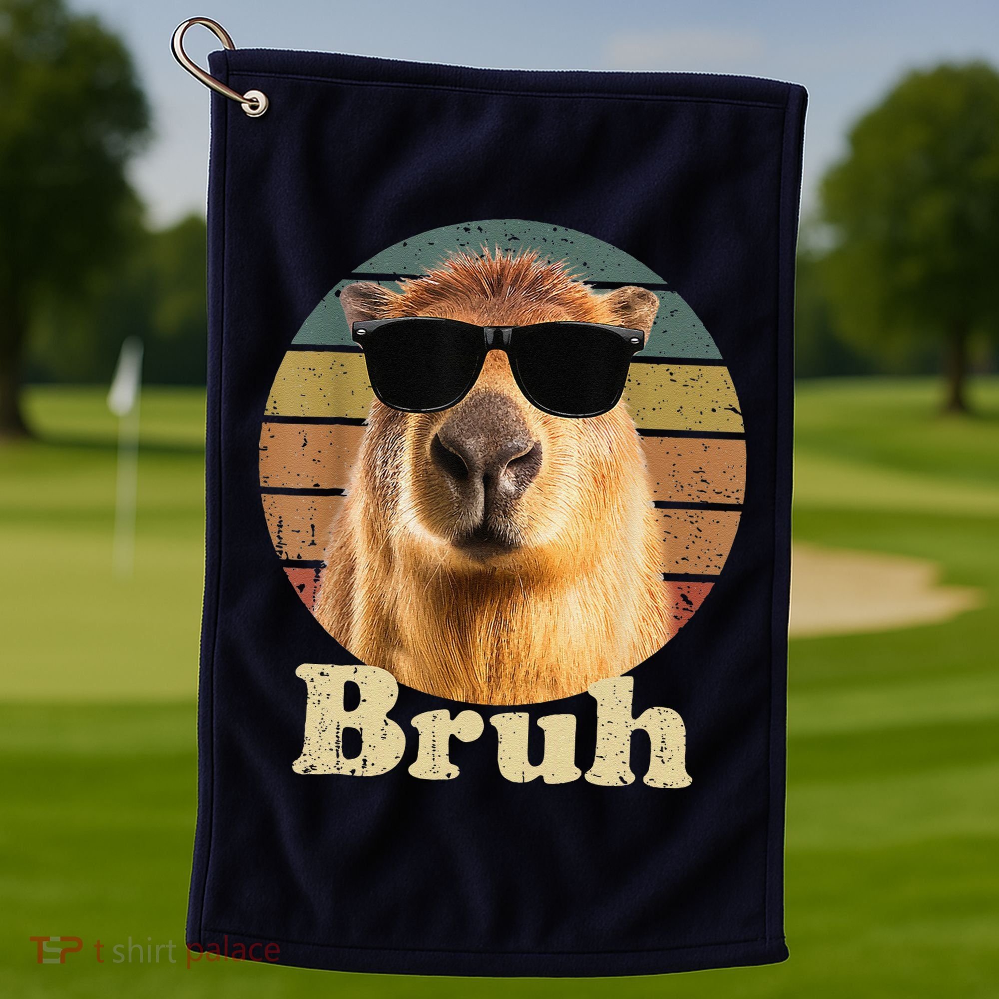 Capybara Bruh Funny Capybara Love Golf Towel
