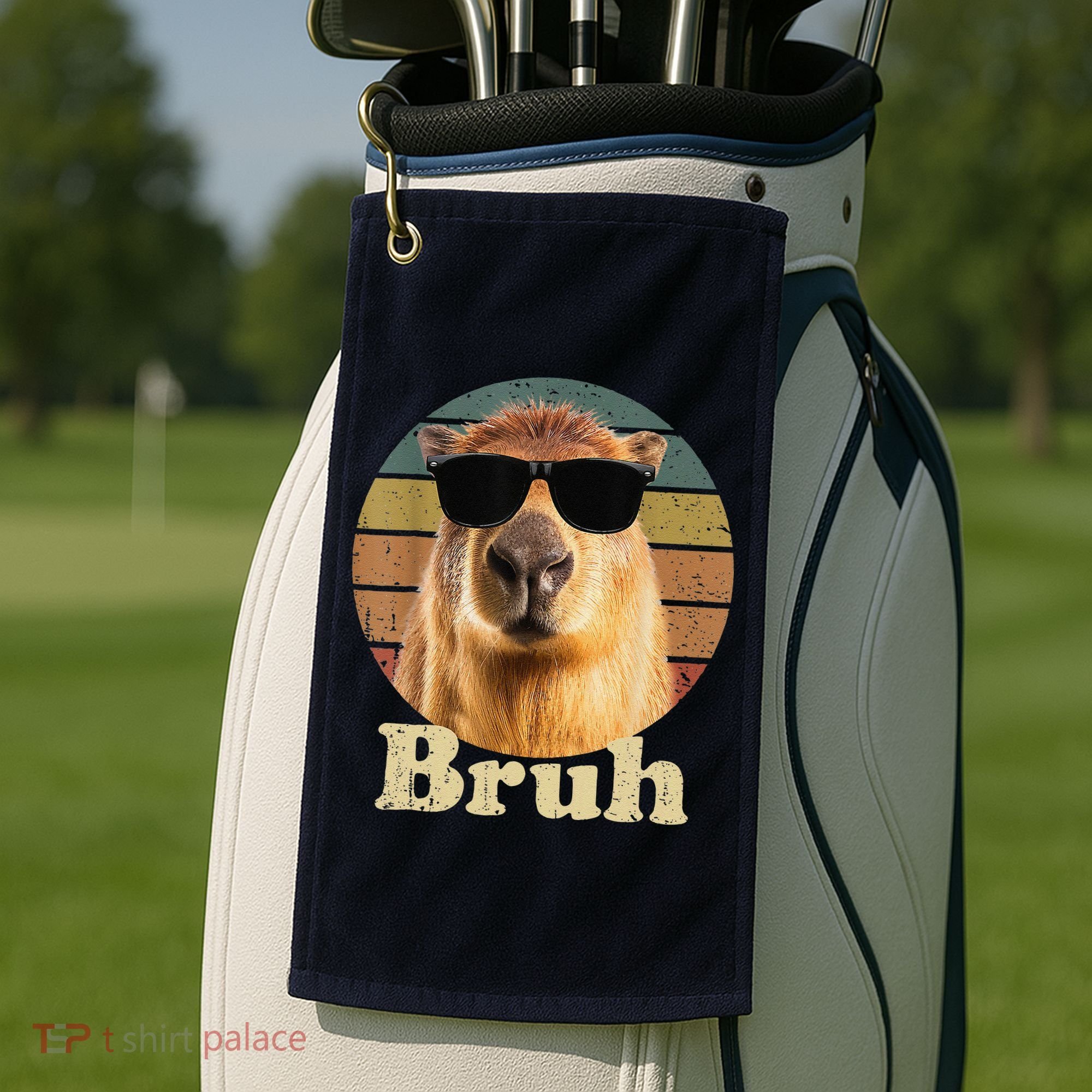 Capybara Bruh Funny Capybara Love Golf Towel