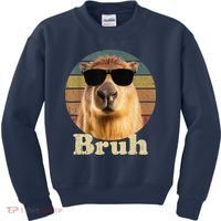Capybara Bruh Funny Capybara Love Kids Sweatshirt thumb 0