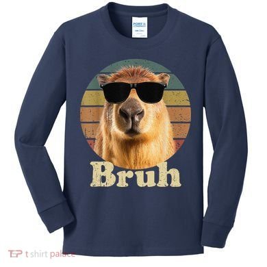 Capybara Bruh Funny Capybara Love Kids Long Sleeve Shirt
