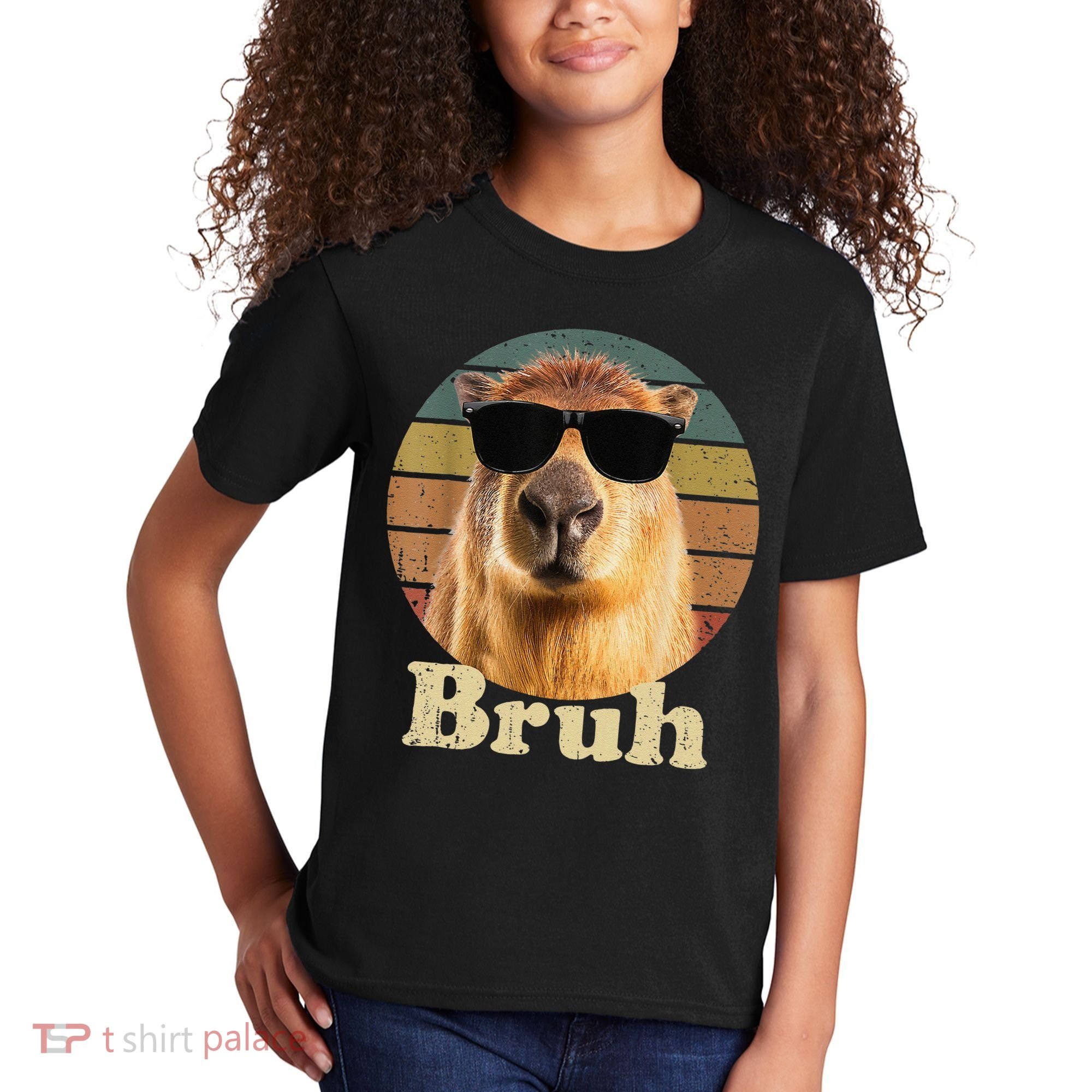 Capybara Bruh Funny Capybara Love Kids T-Shirt