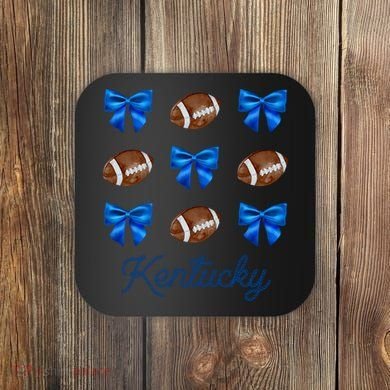 Coquette Bow Football Kentucky Lover Coaster