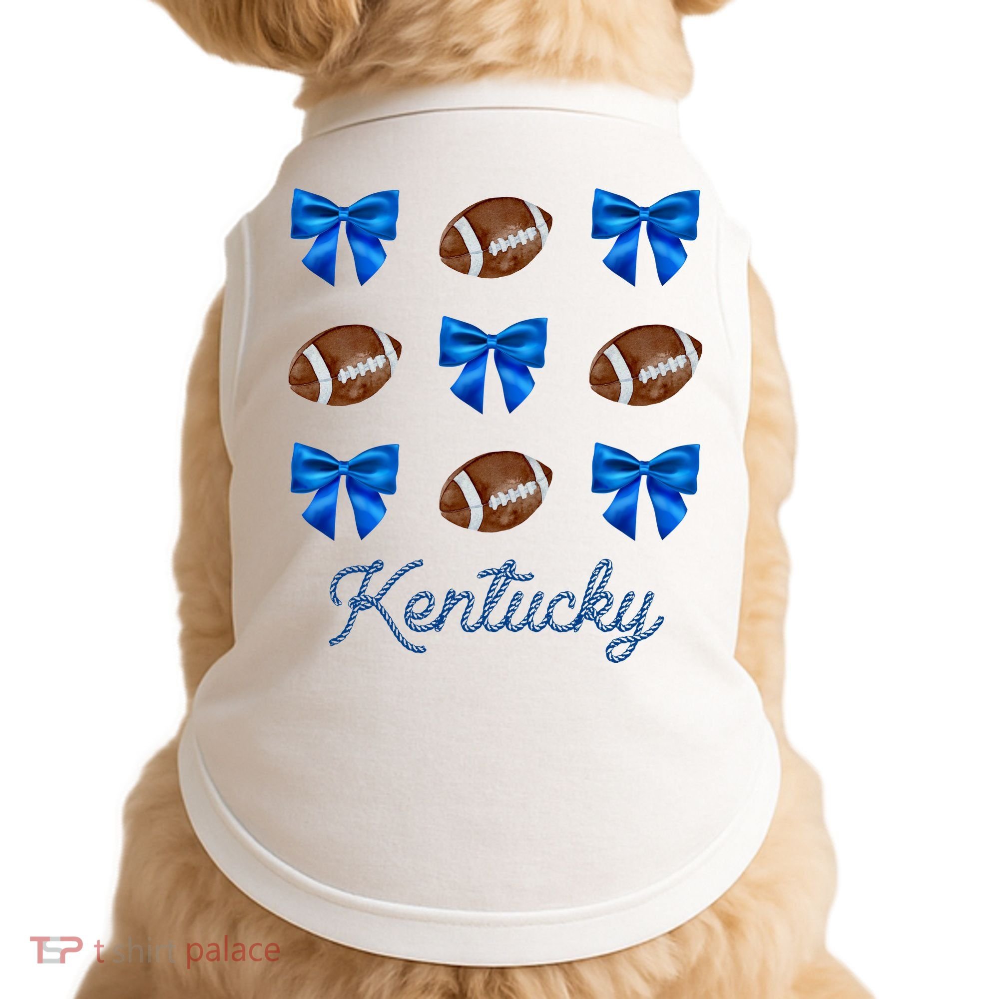 Coquette Bow Football Kentucky Lover Doggie Tank