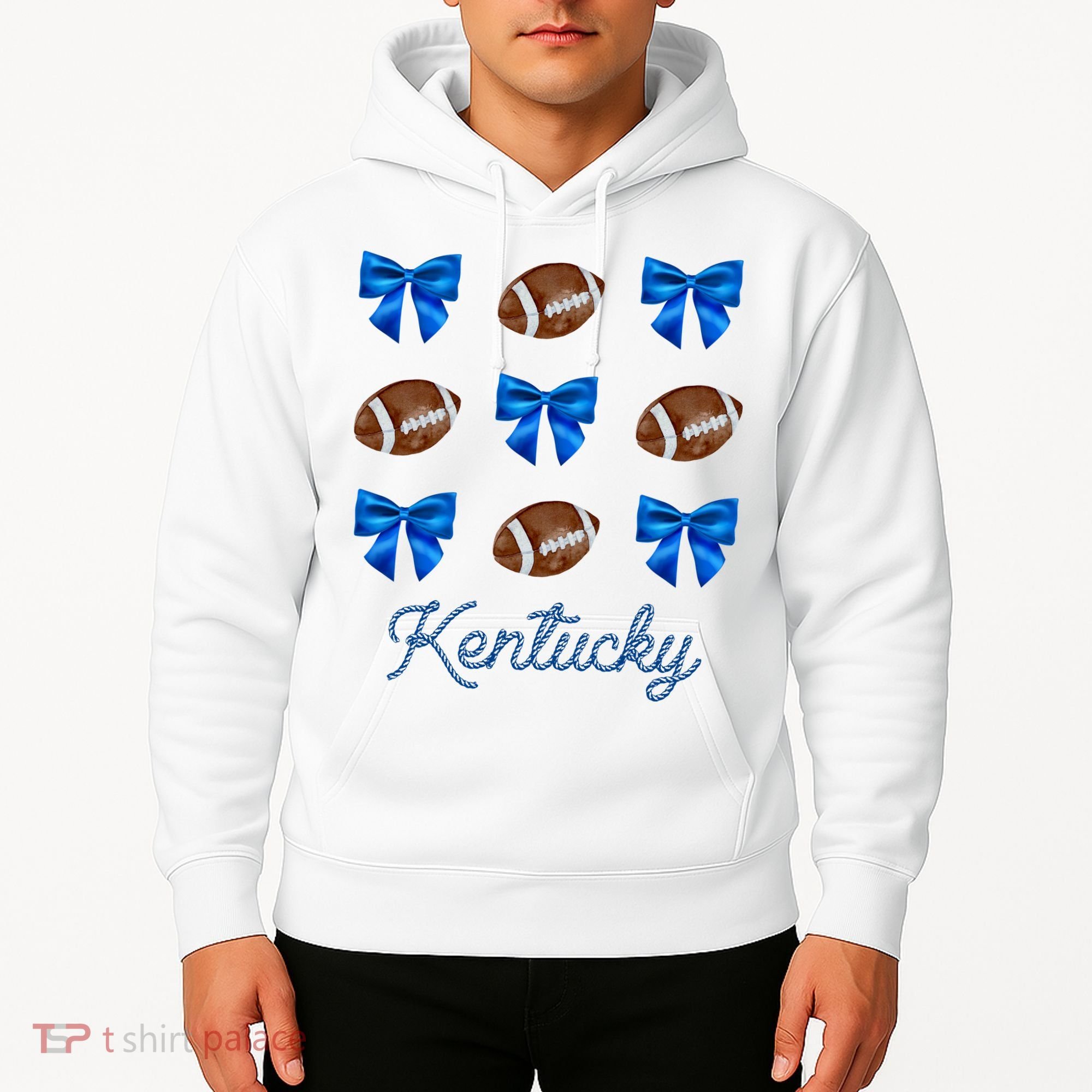Coquette Bow Football Kentucky Lover Hoodie