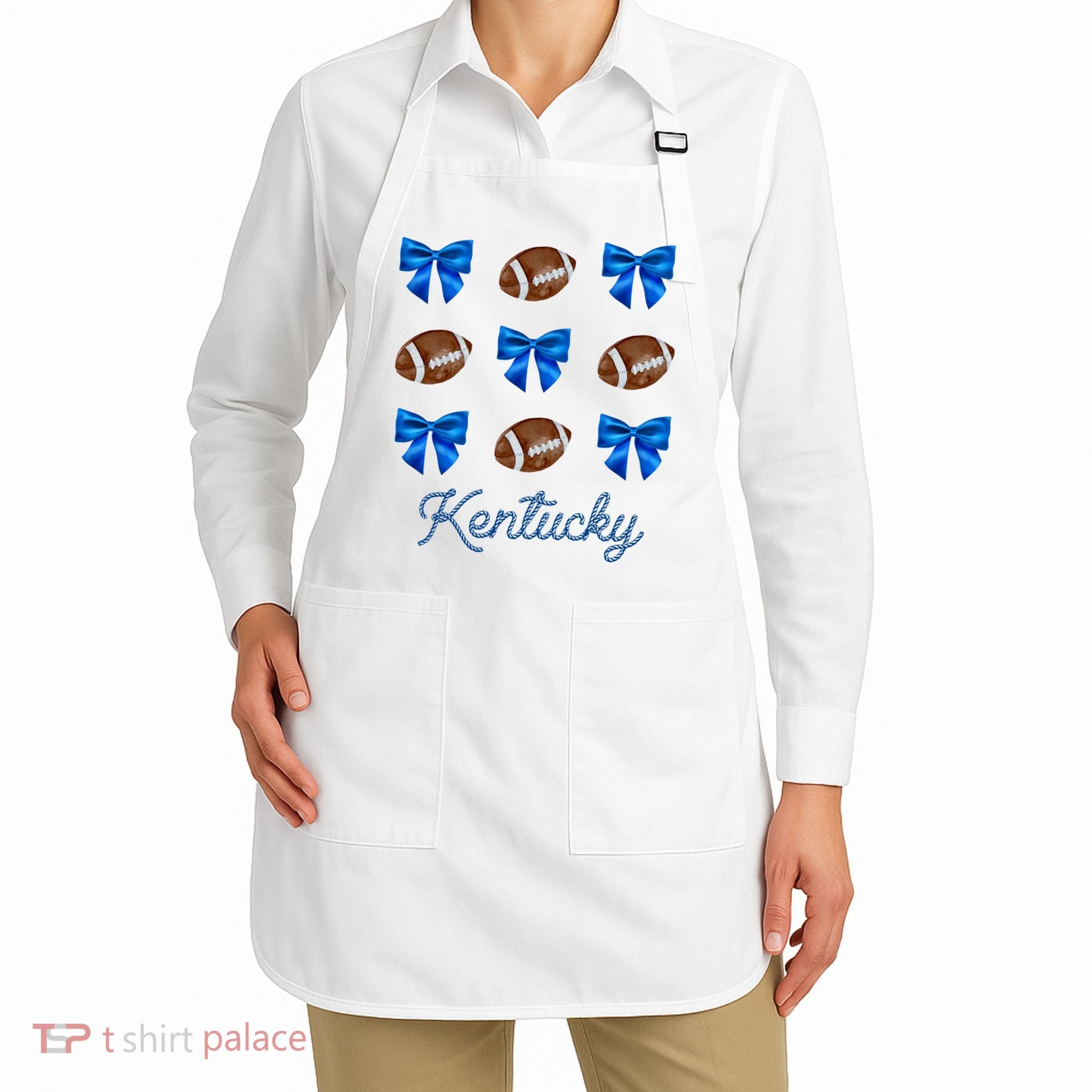 Coquette Bow Football Kentucky Lover Apron
