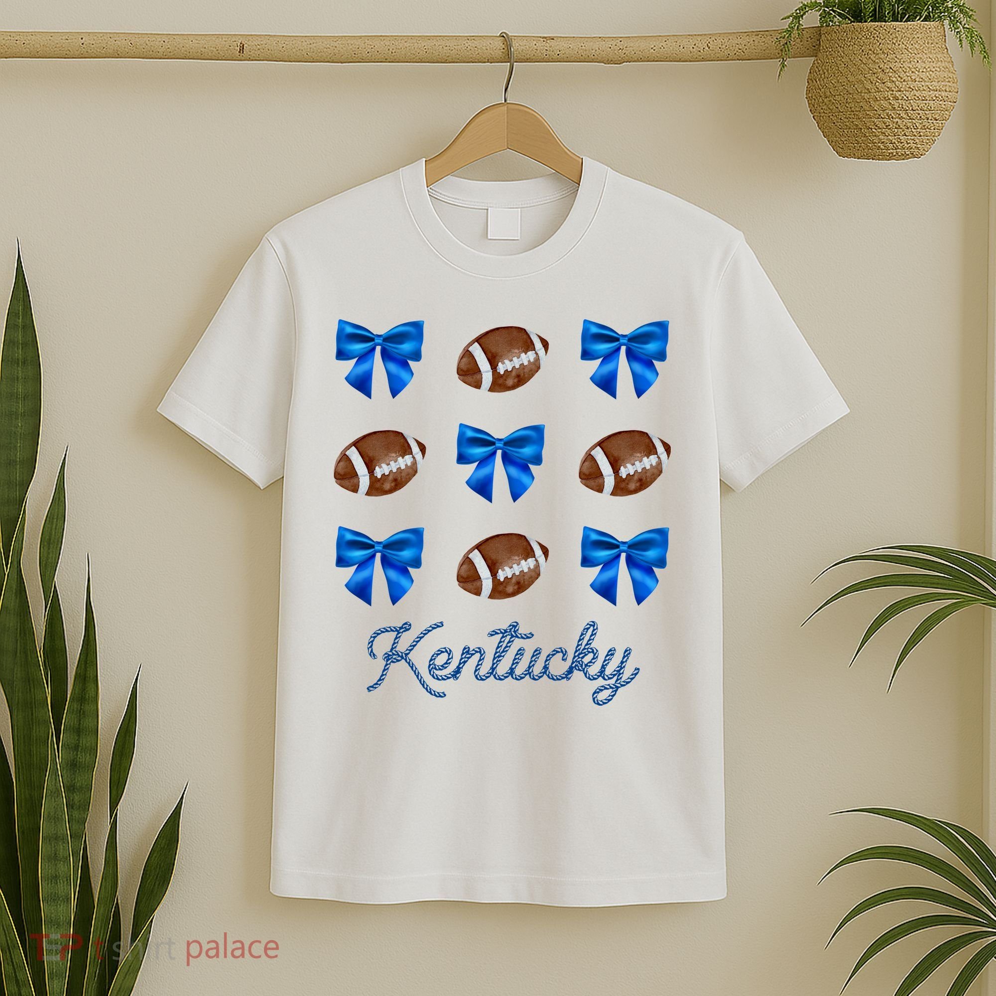 Coquette Bow Football Kentucky Lover T-Shirt