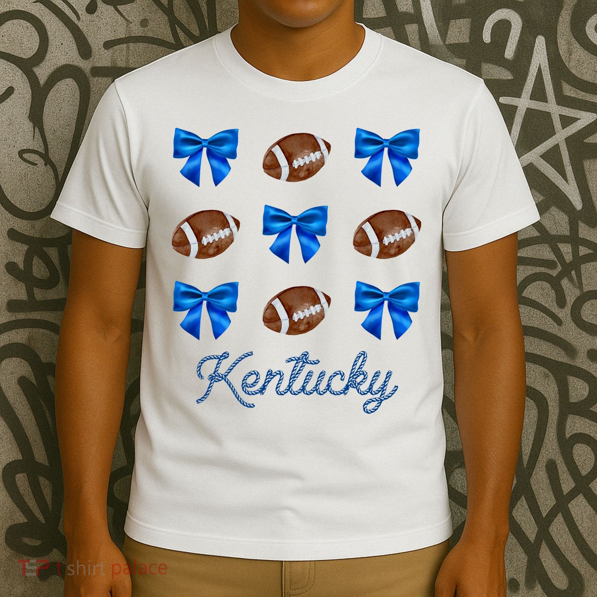 Coquette Bow Football Kentucky Lover T-Shirt