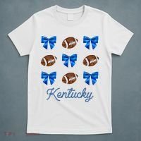 Coquette Bow Football Kentucky Lover T-Shirt thumb 5