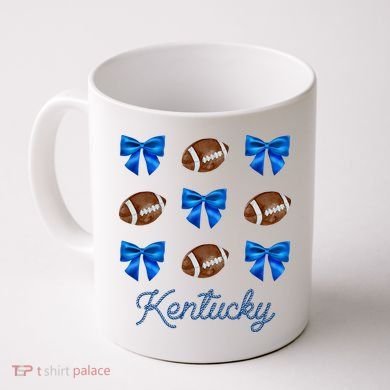 Coquette Bow Football Kentucky Lover Coffee Mug