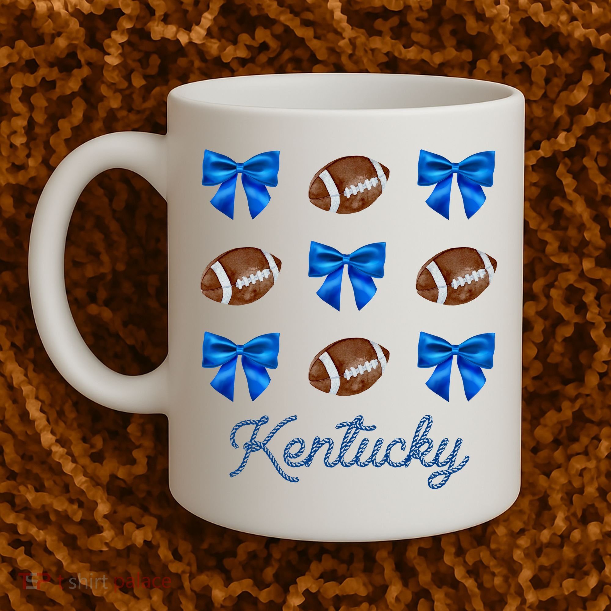 Coquette Bow Football Kentucky Lover Coffee Mug